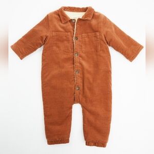 RYLEE & CRU Cozy Brown Corduroy SHERPA LINED One Piece NEW WITH TAGS